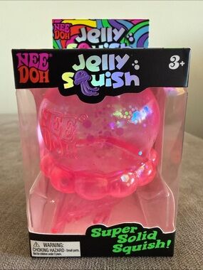 SUPER RARE NeeDoh Jelly Squish Super Solid Squish Jelly fish Toy - Pink